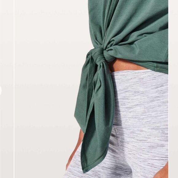 LULULEMON KNOT A PROBLEM TANK TOP TIE FRONT GRAPHITE GREEN - Picture 2 of 11